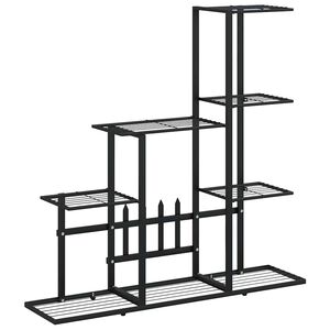 vidaXL Stovas augalams, juodos spalvos, 94,5x25x88cm, metalas
