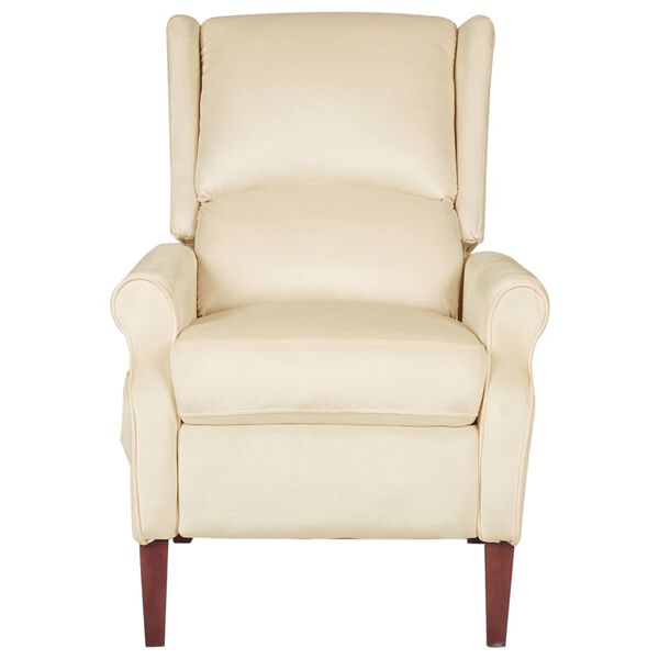 vidaXL Atlošiamas masažinis krėslas, kreminės spalvos, aksomas