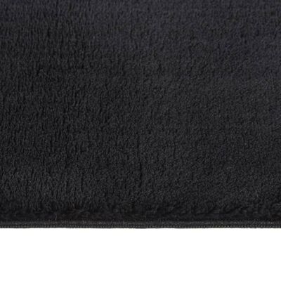 vidaXL Kilimas, juodas, 160x230cm, skalbiamas, trumpi šereliai