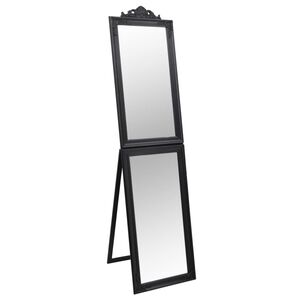 vidaXL Laisvai pastatomas veidrodis, juodos spalvos, 50x200cm