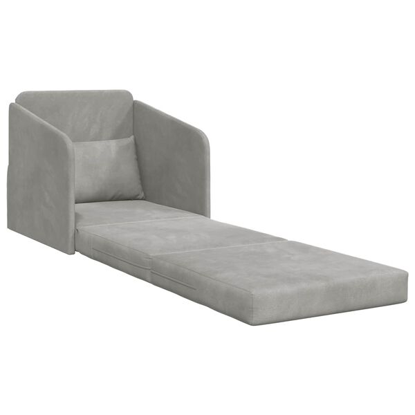 vidaXL Sofa lova &Scaron;viesiai pilka 65 x 80 x 83 cm Aksomas