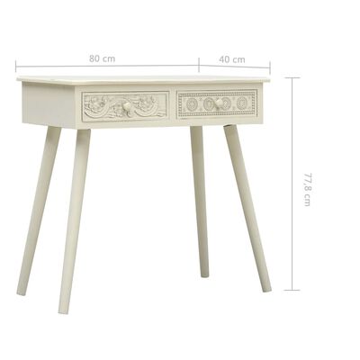 vidaXL Konsolinis staliukas, pilkas, 80x40x77,8cm, mediena, 2 stalčiai