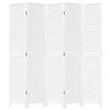 vidaXL Kambario pertvara, 5 segmentai, balta, paulovnijos masyvas