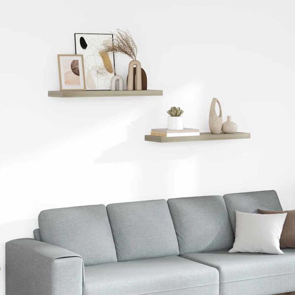 vidaXL Pakabinamos lentynos, 2vnt., ąžuolo, 80x23,5x3,8cm, MDF