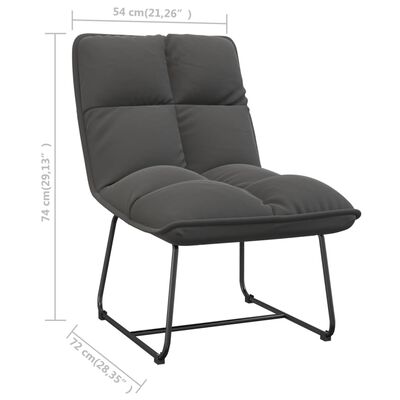vidaXL Poilsio kėdė su metaliniu rėmu, tamsiai pilka, aksomas