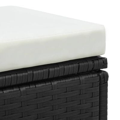 vidaXL Sodo poilsio komplektas su pagalvėmis, 3 dalių, juodas, ratanas