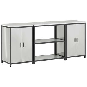 vidaXL Virtuvės saugojimo rinkinys 3 pcs Sidabro Cinkuota plienas