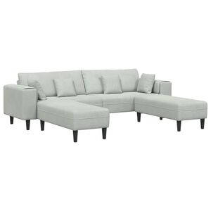 vidaXL Sofa 3 vnt. &Scaron;viesiai pilka Aksomas