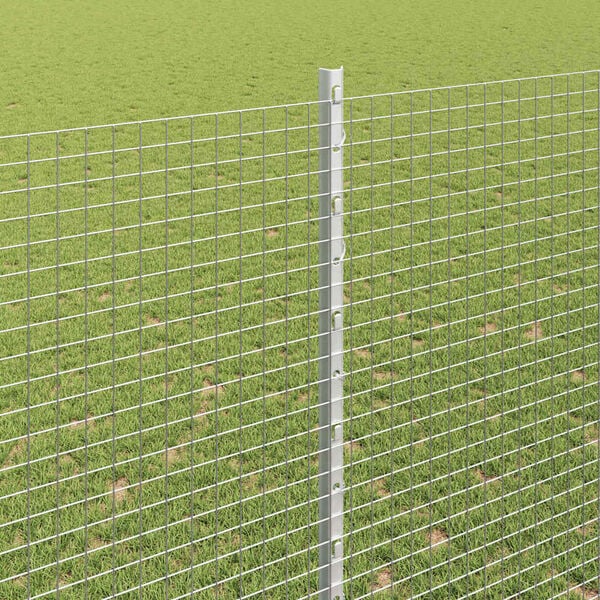 vidaXL Tvora su stulpais Sidabro 1,5 x 10 m Plienas