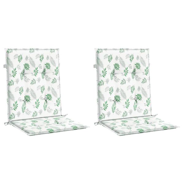 vidaXL Kėdės pagalvėlės, 2vnt., audinys, su lapais