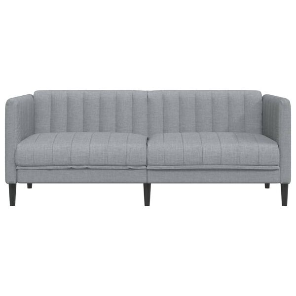 vidaXL Dvivietė sofa, &scaron;viesiai pilkos spalvos, audinys