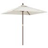 vidaXL Sodo skėtis su mediniu stulpu, smėlio spalvos, 198x198x231cm