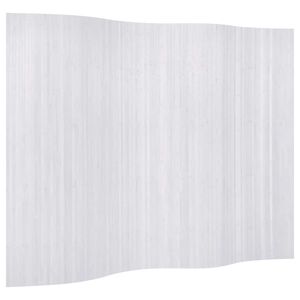 vidaXL Kambario pertvara i&scaron; bambuko, balta, plotis 250 cm, auk&scaron;tis 165 cm