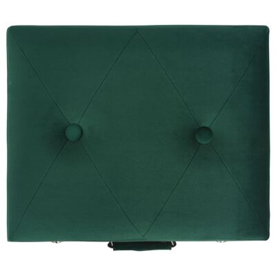 vidaXL Daiktadėžė-taburetė, žalios spalvos, 40cm, aksomas