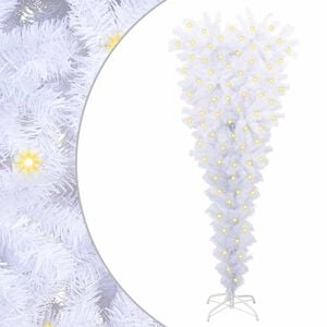 vidaXL Dirbtinė Kalėdų eglutė su 150 LED Balta 120 cm PVC ir Plienas