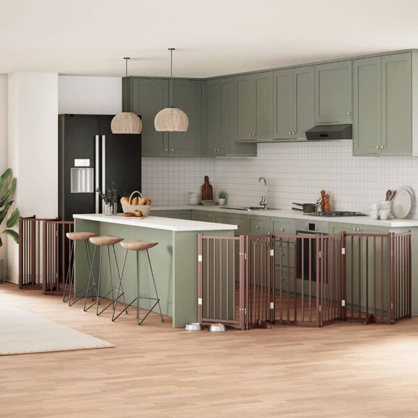 vidaXL Varteliai &scaron;unims su durimis, 15 segmentų, rudi, 750cm, tuopa