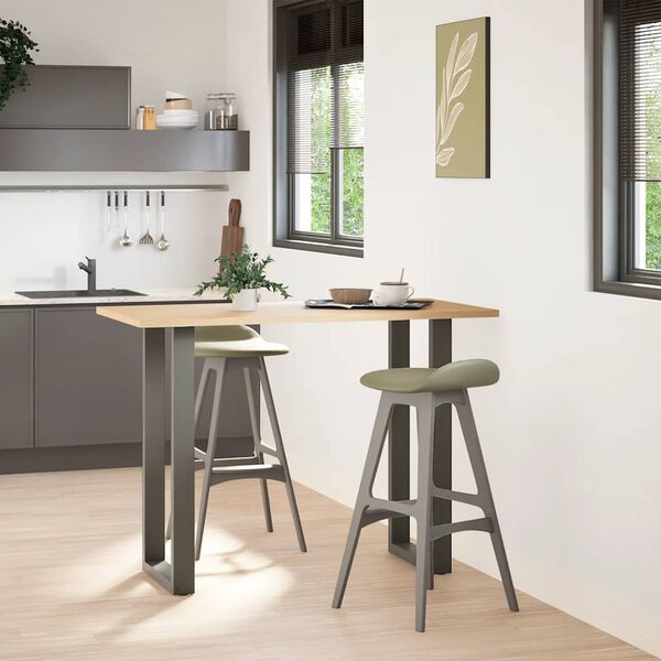 vidaXL Baro stalo kojos, U formos, 2 vnt., antracito spalvos, 50x(100-101) cm, plienas