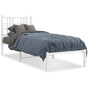 vidaXL Lovos rėmas be čiužinio, baltas, 75x190cm, metalas