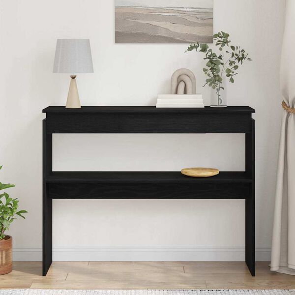 vidaXL Konsolinis stalas Juodas ąžuolas 80 x 30 x 102 cm