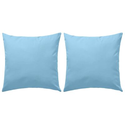 vidaXL Lauko pagalvės, 2 vnt., šviesiai mėlynos sp., 60x60cm