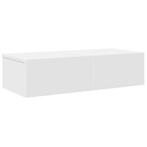 vidaXL Sieninė lentyna su stalčiais, baltos, 60x26,5x15cm