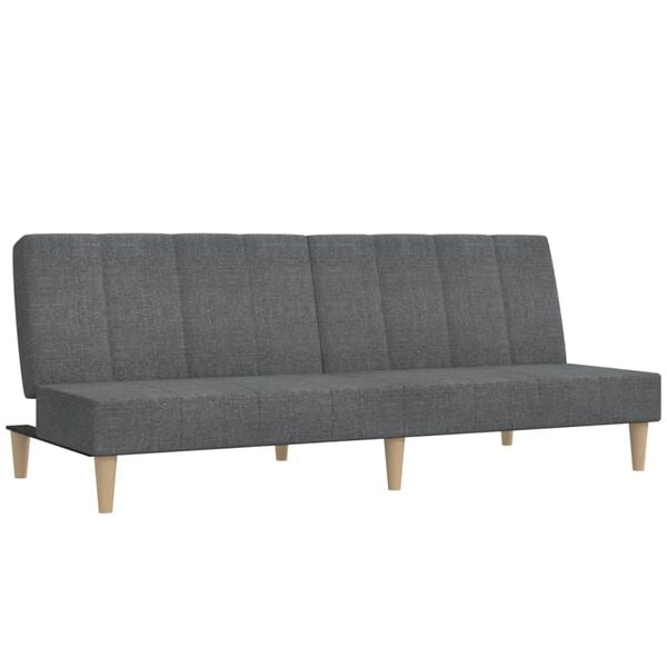 vidaXL Dvivietė sofa-lova, &scaron;viesiai pilkos spalvos, audinys