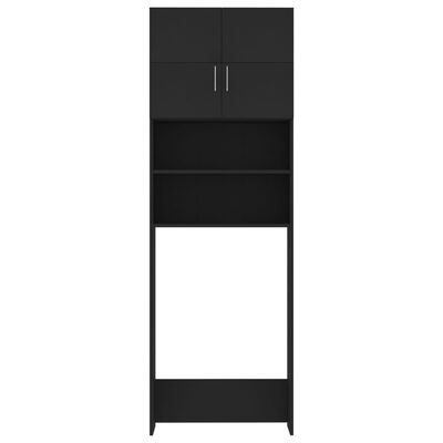 vidaXL Skalbimo mašinos spintelė, juoda, 64x25,5x190cm, MDP