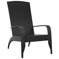 vidaXL Sodo Adirondack kėdė, juodos spalvos, poliratanas