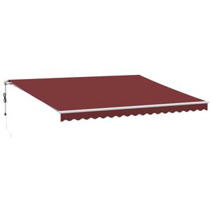 vidaXL Automatinė i&scaron;traukiama markizė su LED, bordo spalvos, 450x350cm