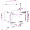 vidaXL Sieninė naktinė spintelė, pilka, 35x30x51cm, apdirbta mediena