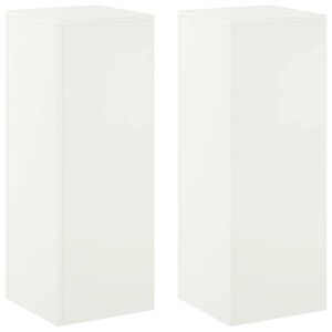 vidaXL Augalų stovas 2 pcs Balta 30 x 30 x 80 cm Plienas