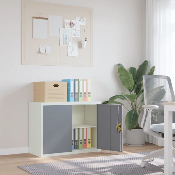 vidaXL Spintelė dokumentams, pilka, 90x40x70cm, plienas