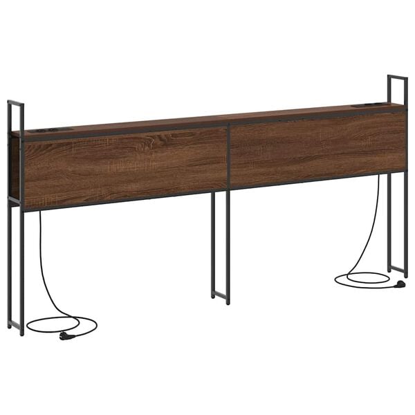vidaXL Saugojimo Lovos Atlo&scaron;as su Įkrovimo Stotimi ruda ąžuolo 200 cm