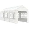 vidaXL Pavėsinė su stogu, balta, 6,69x2,28x2,69m, polietilenas