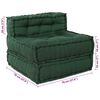 vidaXL Modulinė sofa 4 pcs Žalia audinys