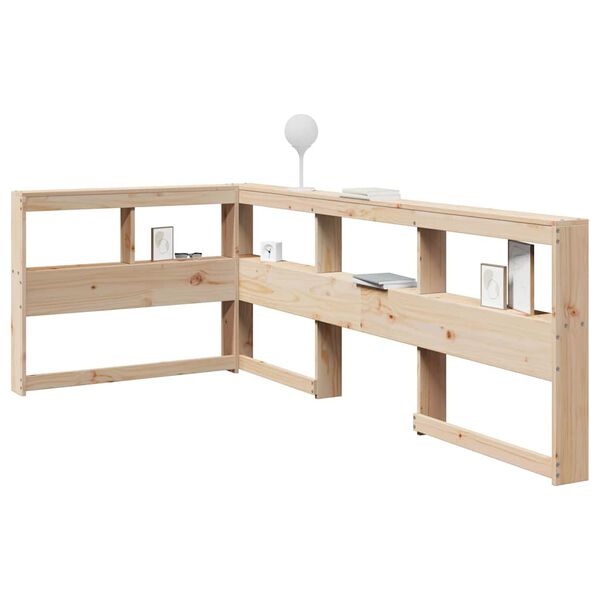 vidaXL knygų spinta L formos 75 cm pu&scaron;ies medienos masyvas