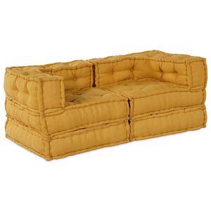 vidaXL Modulinė sofa 2 vnt. Audinys Geltona 140 x 70 x 56 cm