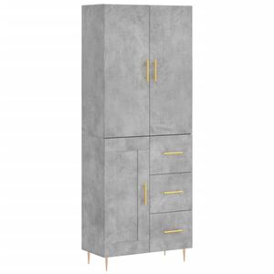 vidaXL Komoda, betono pilkos spalvos, 69,5x34x180cm, apdirbta mediena