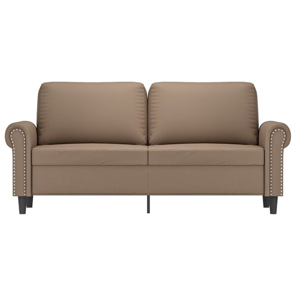 vidaXL Dvivietė sofa, kapučino spalvos, 140cm, dirbtinė oda