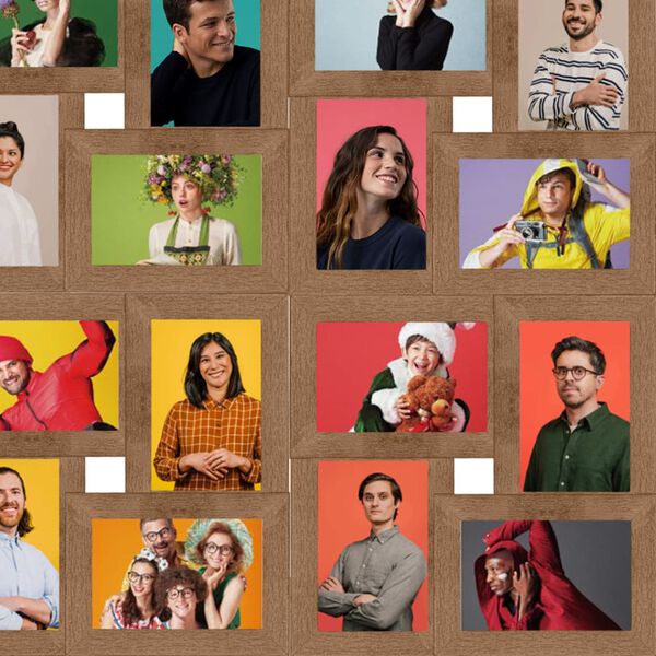 vidaXL Rėmelis-koliažas, šviesiai rudas, 24x(10x15cm) nuotraukoms