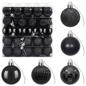 vidaXL Kalėdų kamuoliukų rinkinys 100 vnt. Juoda 4 cm Polystirenas