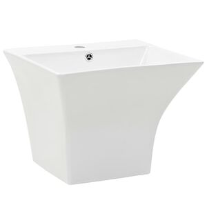 vidaXL Prie sienos mont. praustuvas, baltas, 500x450x410mm, keramika
