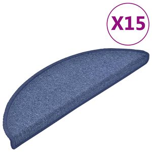 vidaXL Laiptų kilimėliai 15 vnt. 56 x 17 x 3 cm Non-Slip Mėlyna