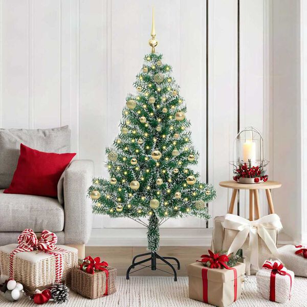 vidaXL Dirbtinė Kalėdų Eglė Su Sniegu ir LED &Scaron;viesa su 150 LED 150 cm