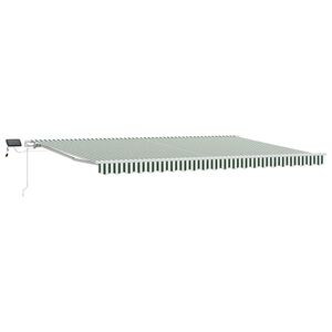 vidaXL I&scaron;traukiama markizė Žalia ir balta 500 &times; 350 cm