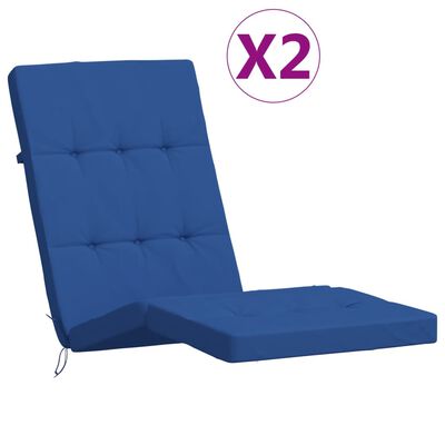 vidaXL Terasos kėdės pagalvėlės, 2vnt., karališkos mėlynos, audinys