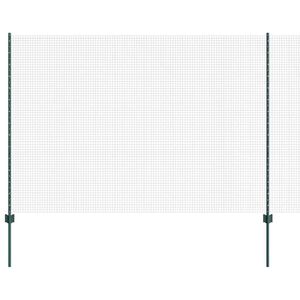 vidaXL Suvirintas vielos tvora su stulpeliais 10 x 1,5 m Žalia