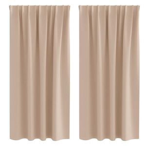 vidaXL Užuolaidos su žiedais, blokuojančios &scaron;viesą 2 pcs Taupe