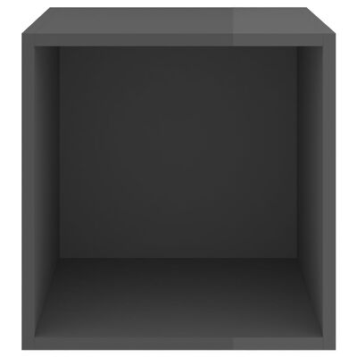 vidaXL Sieninė spintelė, pilkos spalvos, 37x37x37cm, MDP, blizgi