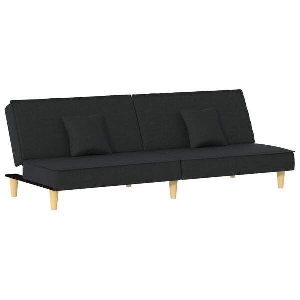 vidaXL Sofa-lova, juodos spalvos, audinys